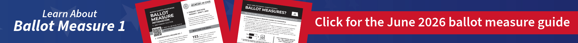 Learn about ballot measure 1. Click for the June 2026 ballot measure guide. Screenshots of front and back of guide.